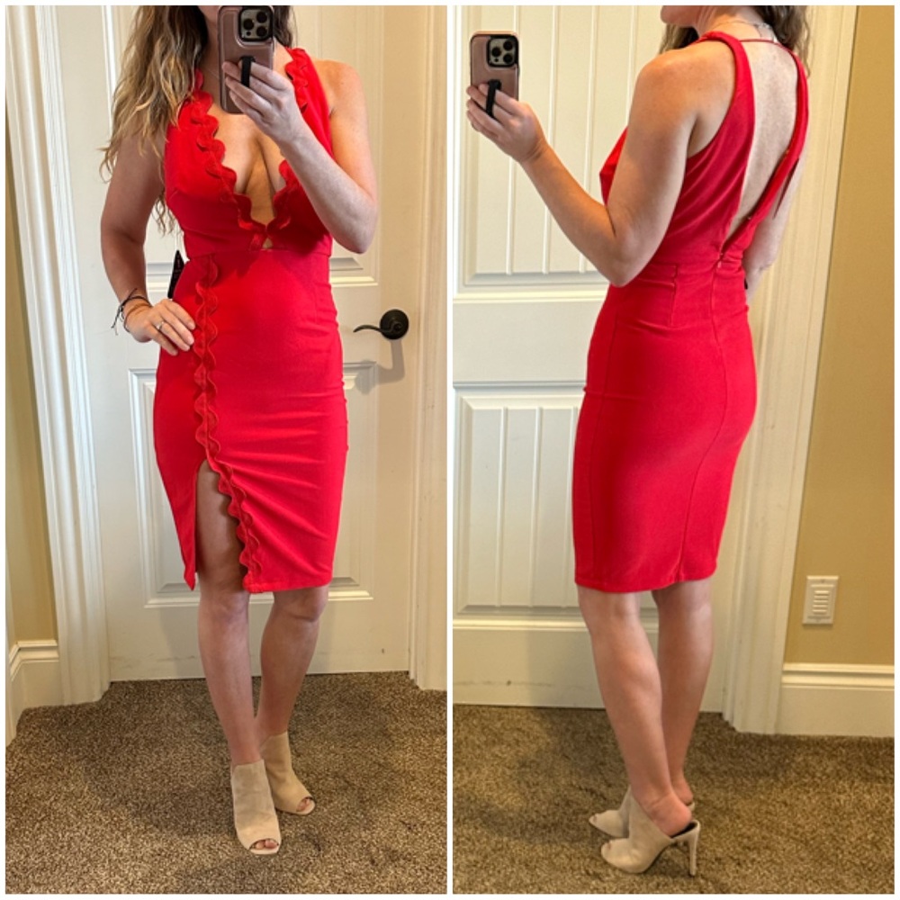 Rare London Black and Red Scalloped Dresses - Picture 2 of 5